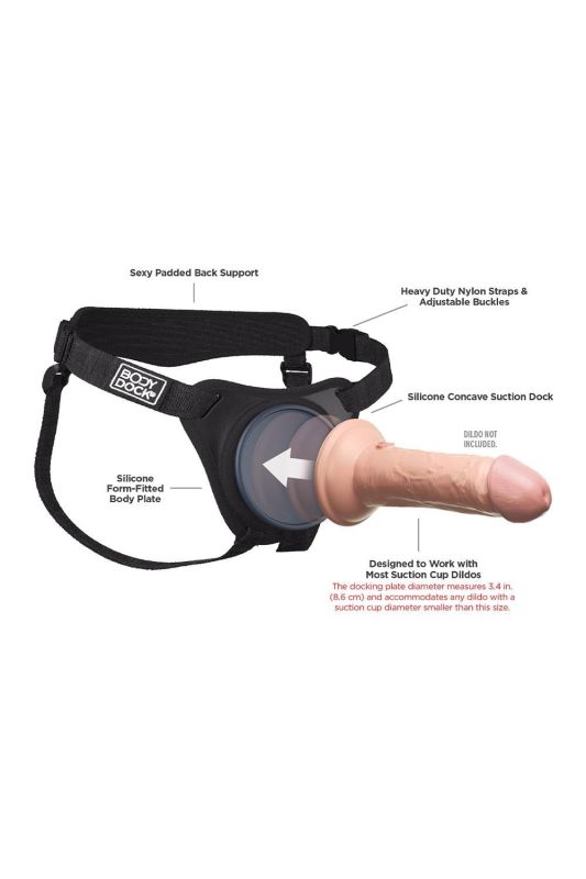 Трусики для страпону Pipedream Body Dock Elite чорні вид 5