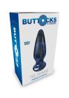 Стеклянная анальная пробка с вибрацией ToyJoy Buttocks конической формы, синяя вид 10