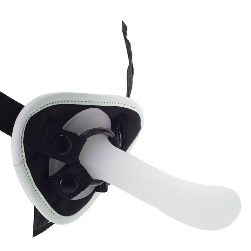 Набор БДСМ люминесцентный Whipsmart Glow In The Dark страпон, маска на глаза и веревка вид 4