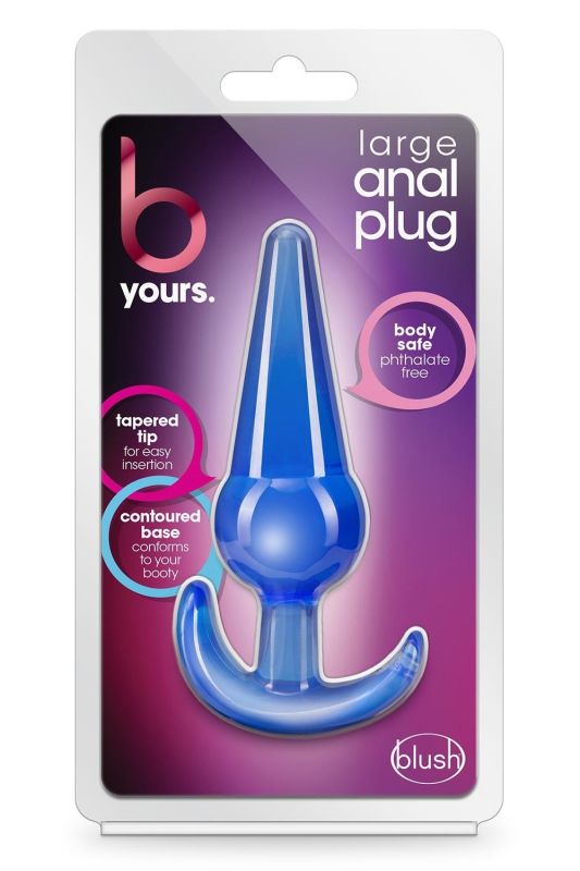 Анальная пробка конической формы со стопером Blush b yours синяя вид 6