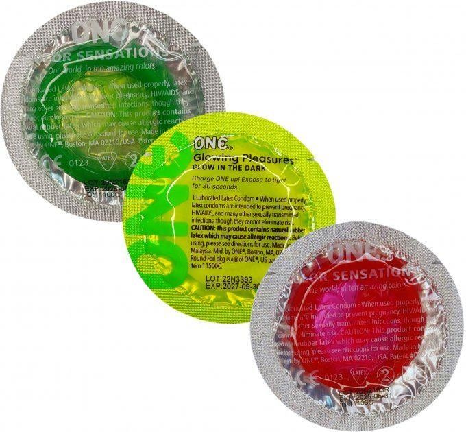 Набор латексных презервативов One Color Sensation с силиконовой смазкой зелёного цвета(цена за 5 шт) вид 3