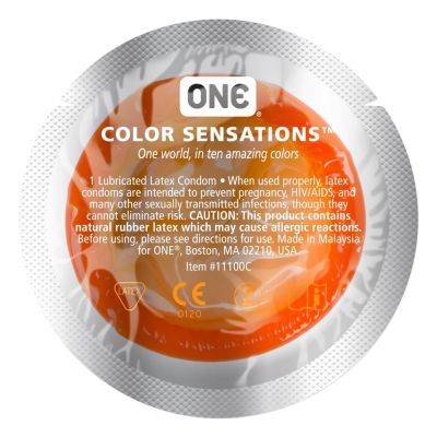 Набор латексных презервативов One Color Sensation силиконовой смазкой оранжевого цвета(цена за 5 шт)