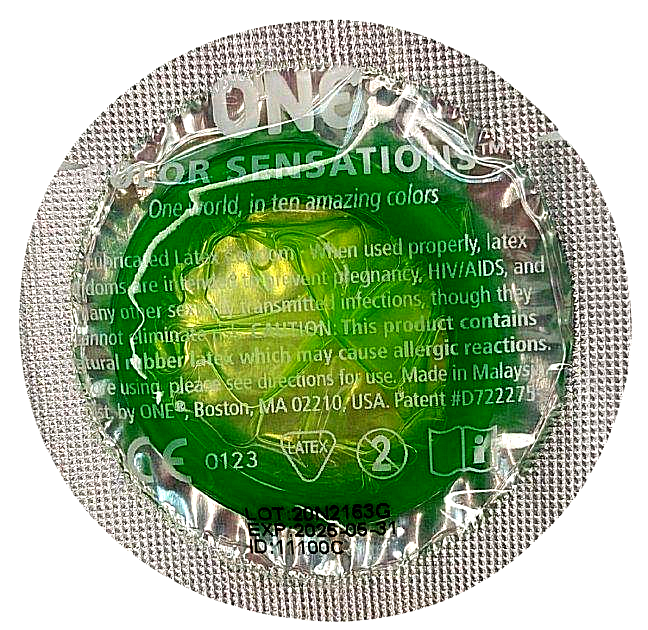 Набор латексных презервативов One Color Sensation силиконовой смазкой салатового цвета(цена за 5 шт) вид 2