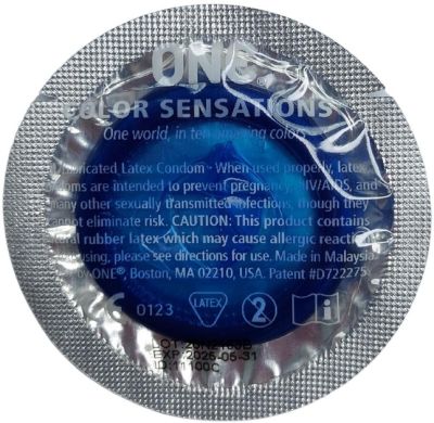 Набор латексных презервативов One Color Sensation силиконовой смазкой синего цвета(цена за 5 шт)