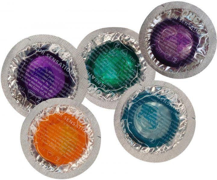 Набор латексных презервативов One Color Sensation силиконовой смазкой синего цвета(цена за 5 шт) вид 5