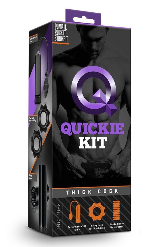 Набір для стимуляції та накачування пеніса Blush Quickie Kit чорний вид 5
