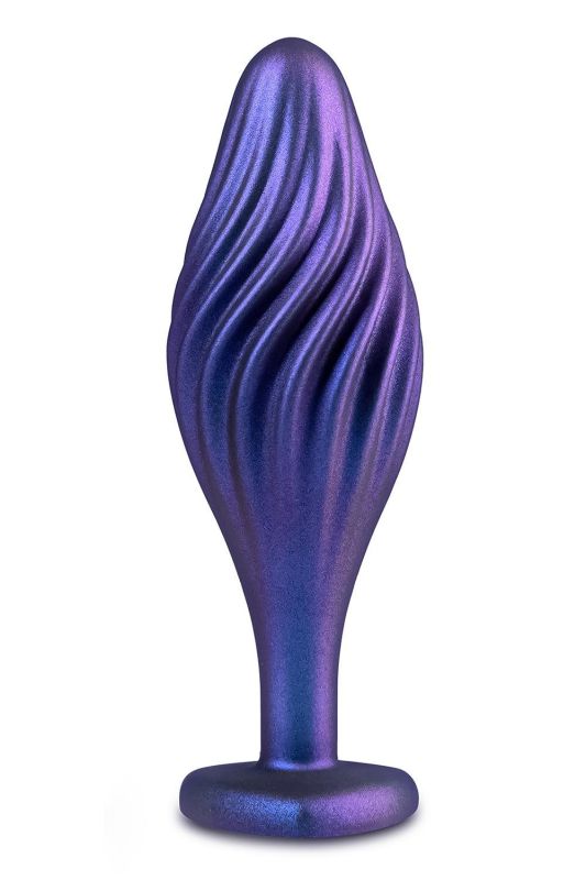 Текстурированная анальная пробка Blush Anal Adventures Matrix украшенная камнем, фиолетовая вид 2