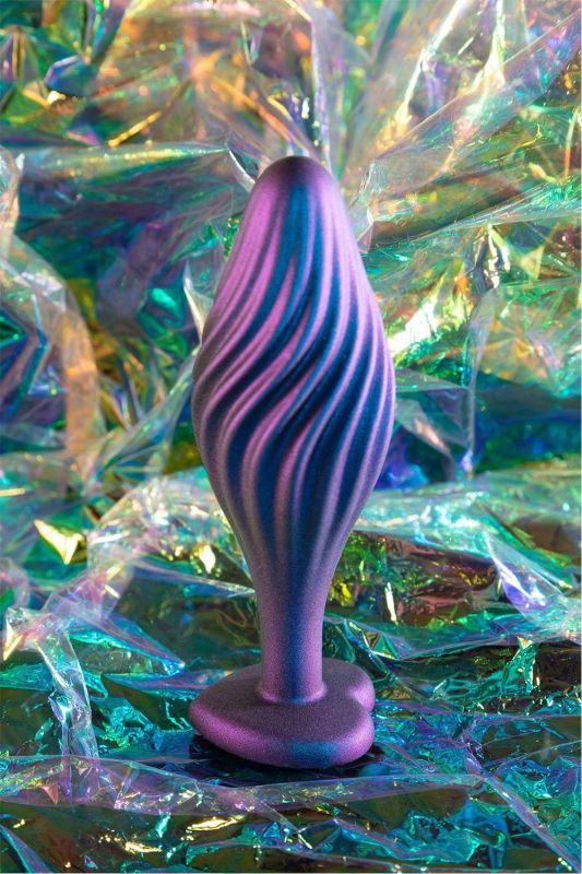 Текстурированная анальная пробка Blush Anal Adventures Matrix украшенная камнем, фиолетовая вид 5