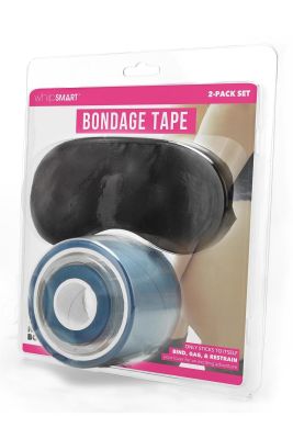Набор из двух прозрачных лент разных по ширине WhipSmart Bondage Tape и черная маска