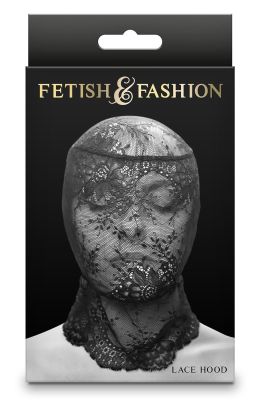 Капюшон-маска на все обличчя мереживний NS Novelties Fetish & Fashion Lace Hood чорний