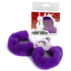 Наручники металлические на тонкой цепочке Roоmfun с фиолетовым мехом вид 6