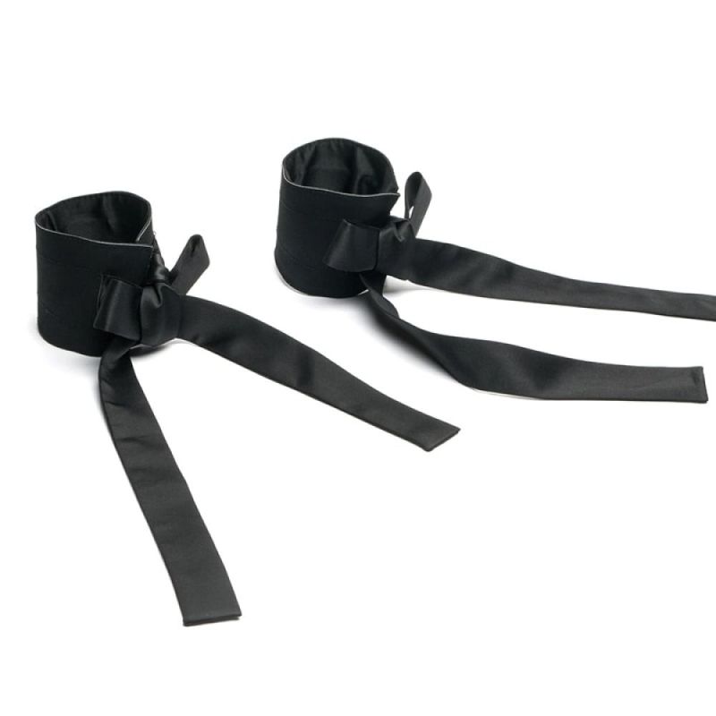 Вишукані наручники на зап'ястя Roomfun з бантами, чорні вид 2