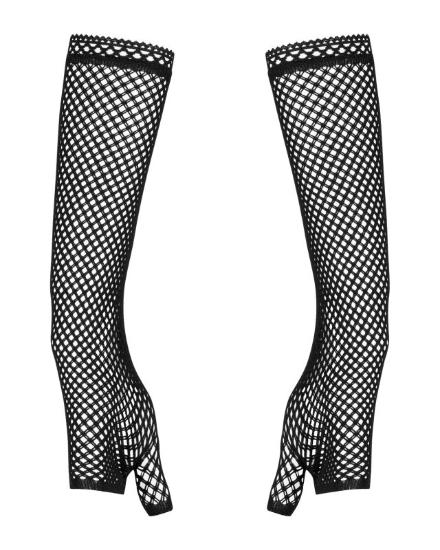 Сексуальні рукавички-мітенки до ліктя Obsessive Darkessia у сіточку, чорні, O/S вид 3