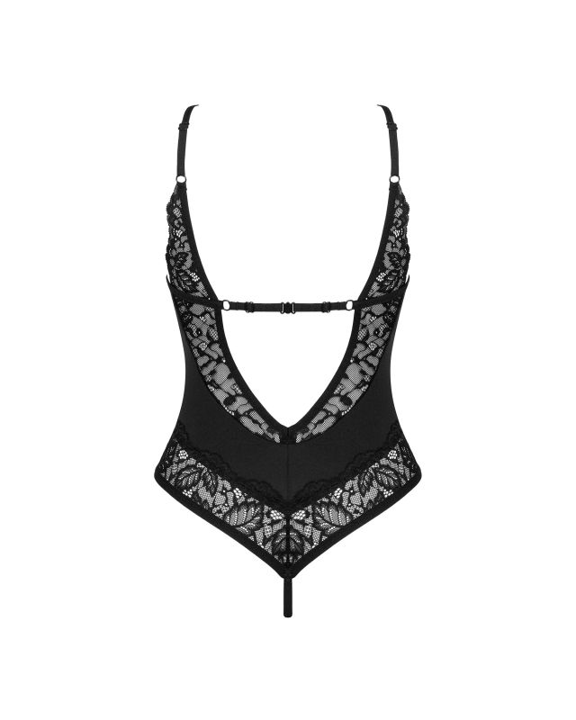 Боди кружевной с открытым доступом Obsessive Bellastia черный, XS/S вид 5
