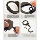 Наручник з ланцюжком та карабіном Roomfun з ключиком, чорний вид 10