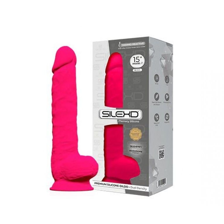 Термопластичный фаллоимитатор SILEXD Thermo Active светящийся в темноте, розовый вид 2
