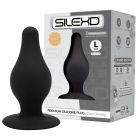 Анальна пробка термореактивна Silexd Plug Model 2 конічної форми, чорна, L вид 2