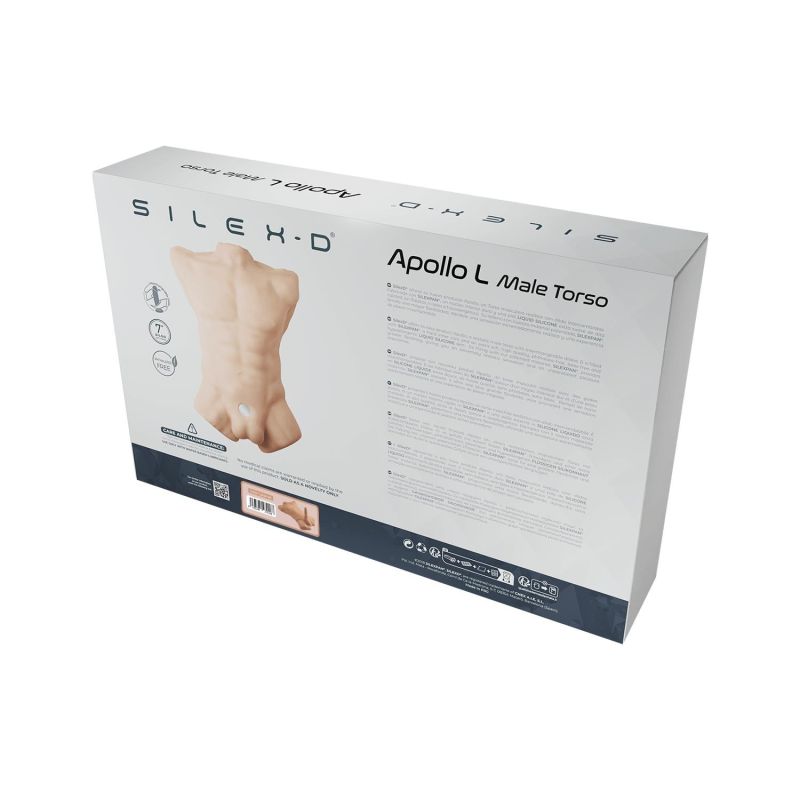 Фаллоимитатор реалистичный на торсе Silex-D Apollo S термореактивный, телесный, 17.6 х 3.5 см вид 9