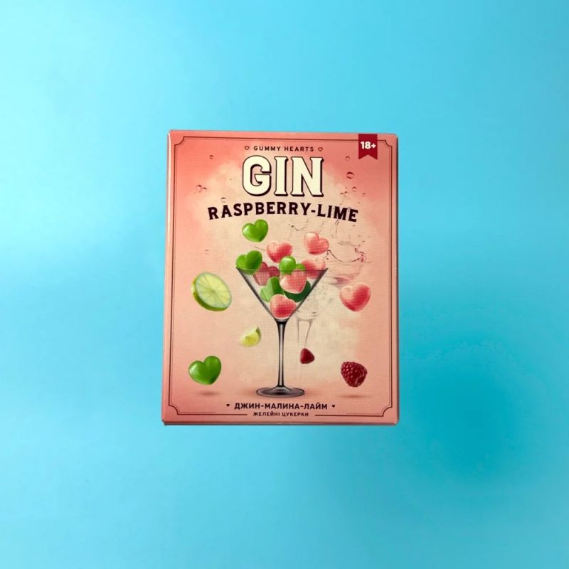 Желейки с джином VidDushi "Сердечки" с ароматом малины и лайма, 100 гр вид 2
