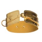 Нашийник БДСМ DS Fetish з трьома кільцями лакований, золото вид 4