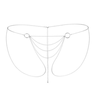 Ланцюжок-трусики Bijoux Indiscrets Magnifique Bikini Chain прикраса для тіла, Silver