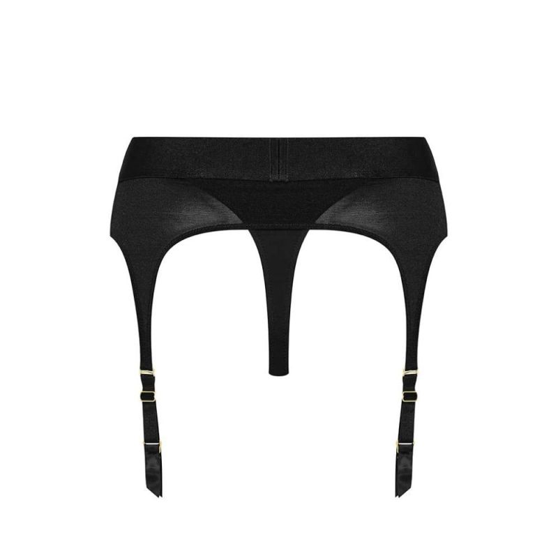 Труси для страпону Strap-On-Me з підв'язками для панчох, чорні, XL вид 7