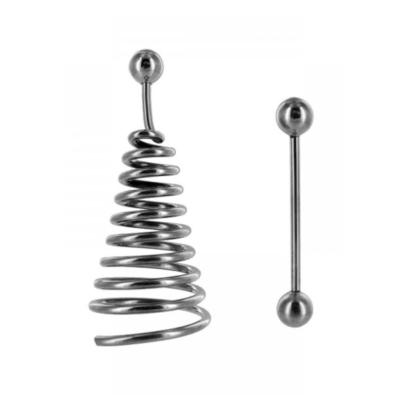 Спіральний подовжувач сосків із сережкою Master Series металевий вид 2
