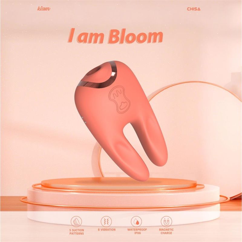 Стимулятор для клітора Chisa Kissen Bloom з вібрацією та всмоктуванням, помаранчевий вид 7