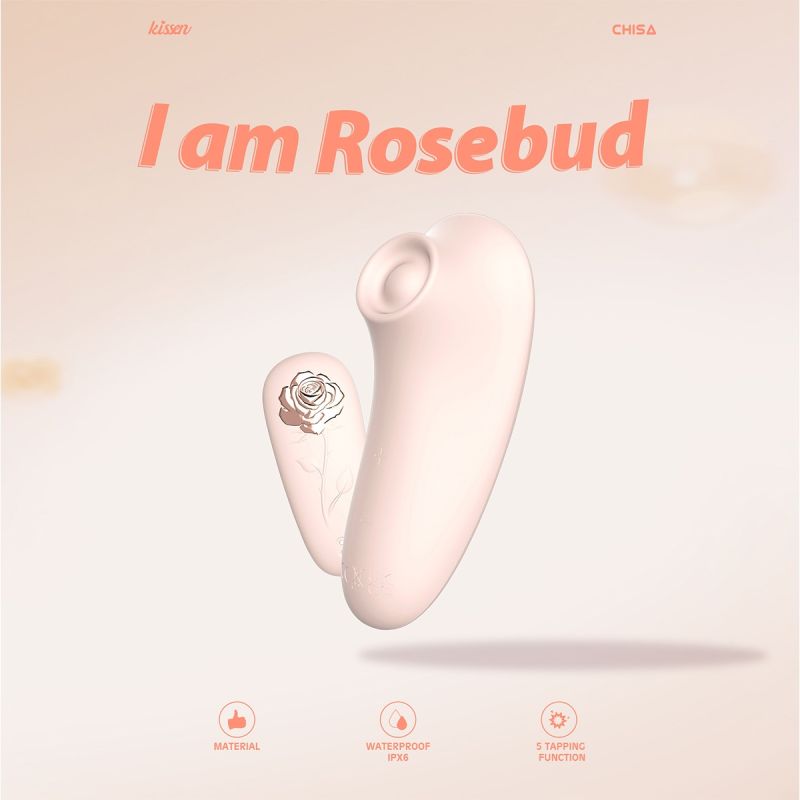 Стимулятор з пульсацією для клітора Chisa Kissen Rosebud персиковий вид 4