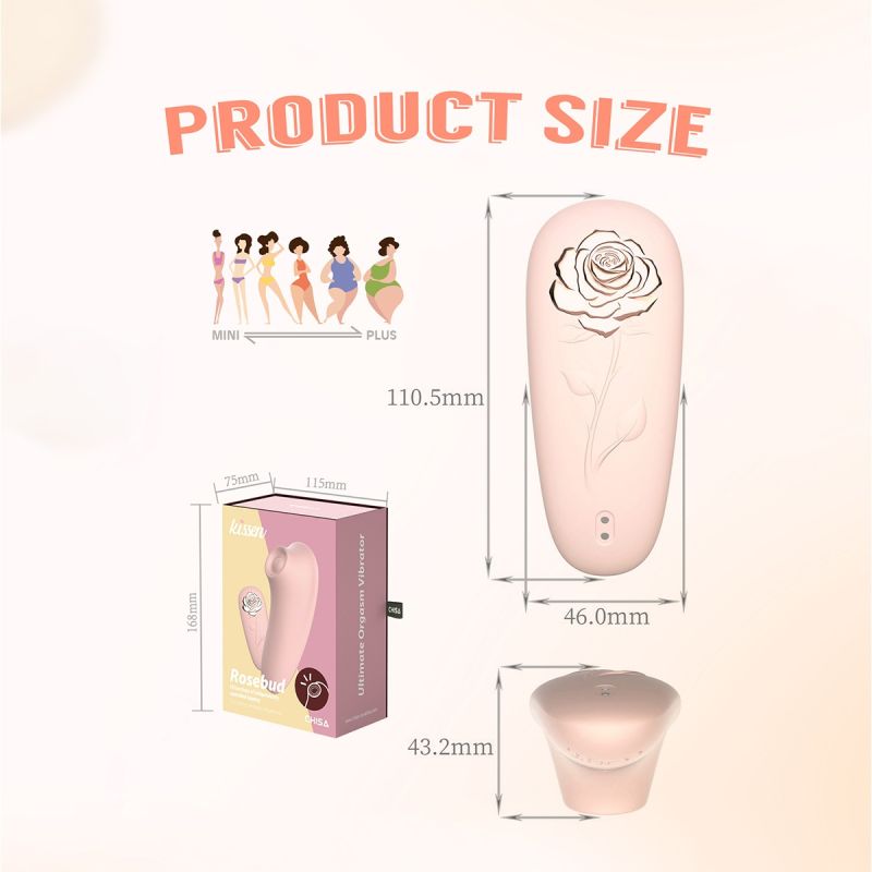Стимулятор с пульсацией для клитора Chisa Kissen Rosebud персиковый вид 7