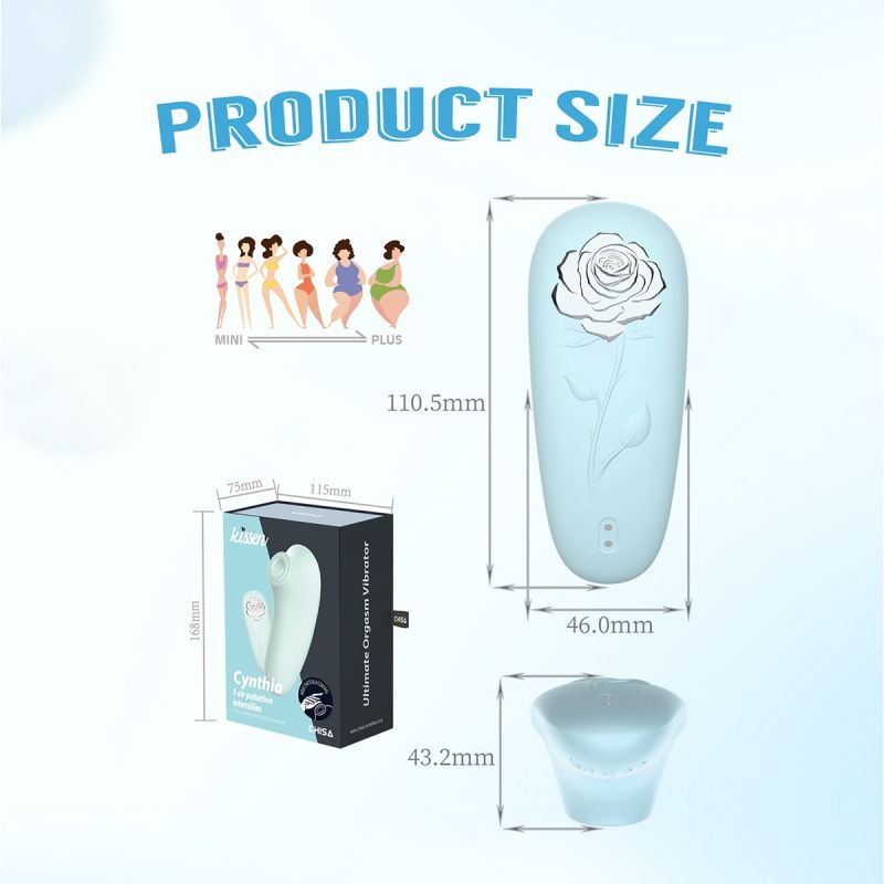 Cтимулятор з пульсацією Chisa Kissen Cynthia для клітора, м'ятний вид 11