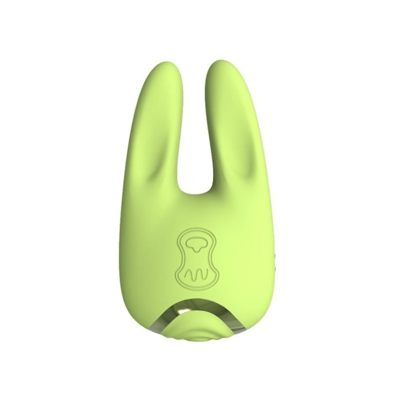 Двосторонній вібратор для клітора Chisa Kissen Satyr з вібрацією та пульсацією, зелений вид 3