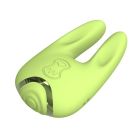 Двосторонній вібратор для клітора Chisa Kissen Satyr з вібрацією та пульсацією, зелений вид 4