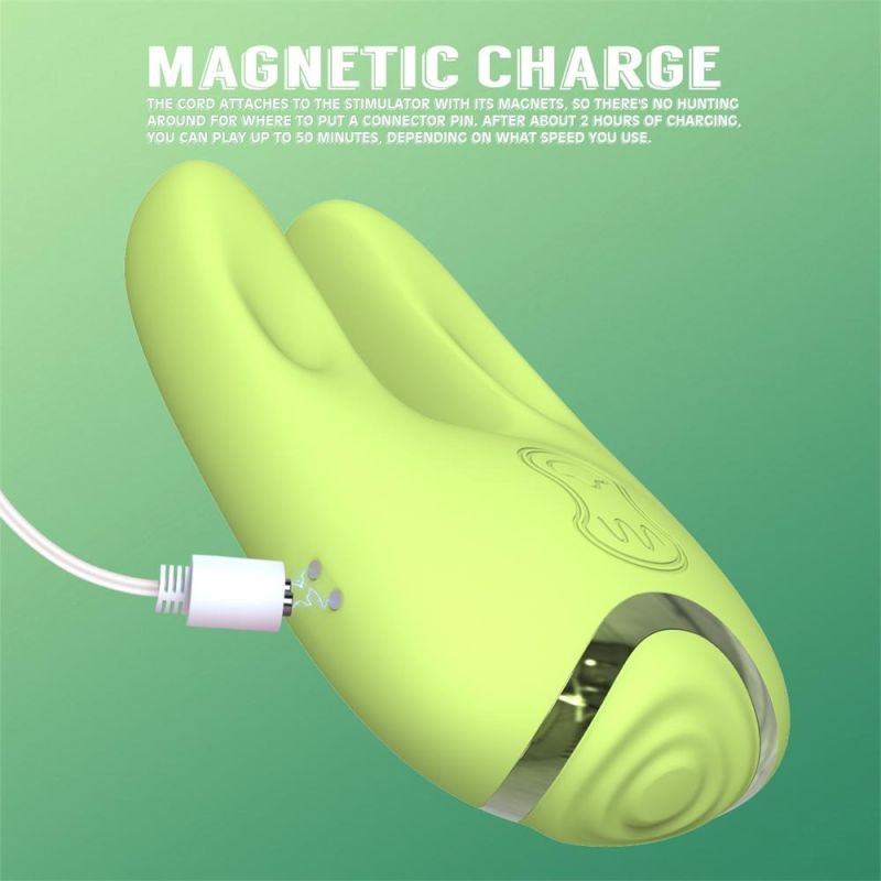 Двосторонній вібратор для клітора Chisa Kissen Satyr з вібрацією та пульсацією, зелений вид 8