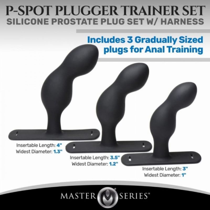 Набор для стимуляции простаты Master Series P-Spot Plugger Trainer Set, черный вид 7