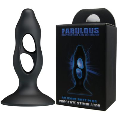Анальна пробка з отворами Baile Fabulous Silicone Butt Plug чорний