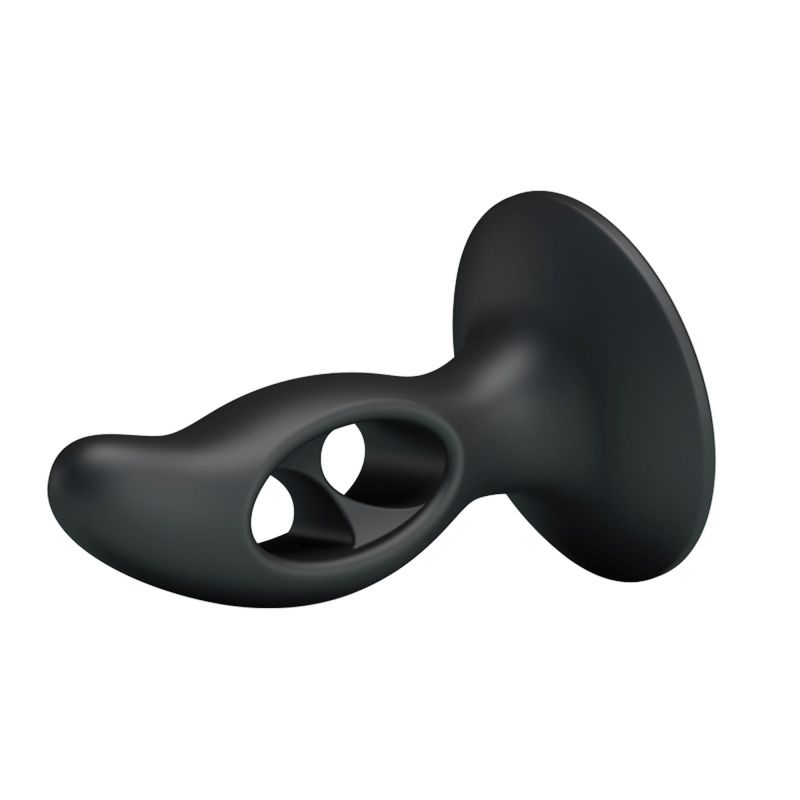 Анальна пробка з отворами Baile Fabulous Silicone Butt Plug чорний вид 5