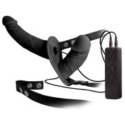Страпон двойной You2Toys Double Thruster с вибрацией, черный