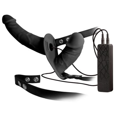 Страпон подвійний You2Toys Double Thruster з вібрацією, чорний