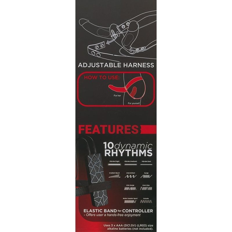 Страпон подвійний You2Toys Double Thruster з вібрацією, чорний вид 5