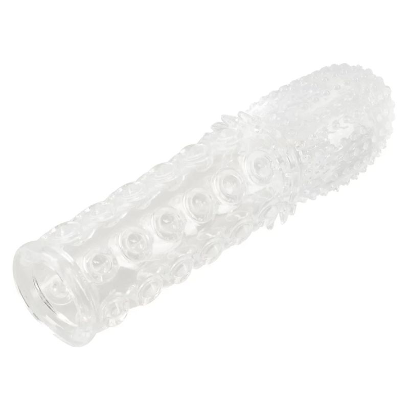 Рельєфна насадка на член You2Toys Crystal Skin Verlangerung із закритою головкою, прозора вид 3