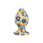 Анальная пробка дизайнерская на присоске Love Shop гигантская, силиконовая, с узором вид 2