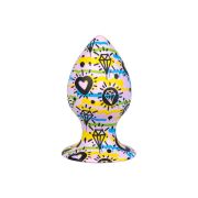 Анальная пробка дизайнерская на присоске Love Shop гигантская, силиконовая, с узором