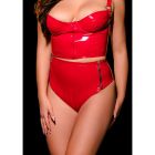 Трусики глянцевые OhMyG! Tokyo с молнией, красные, L/XL вид 2