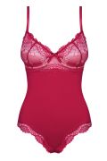 Боди сексуальное с кружевными вставками Obsessive Rosalyne красное, L/XL