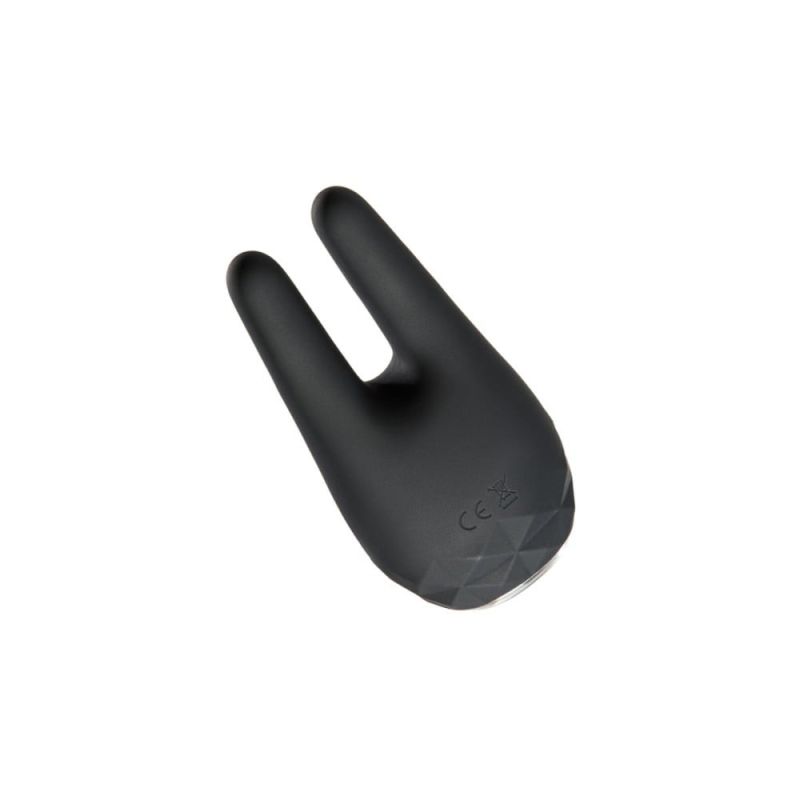 Вибратор клиторальный с ушками Odeco Baron силиконовый, черный вид 3