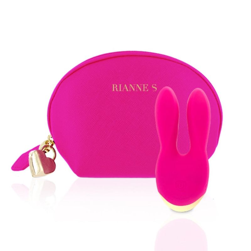 Вибратор с ушками для клитора Rianne S Bunny Bliss в сумочке, розовый вид 2