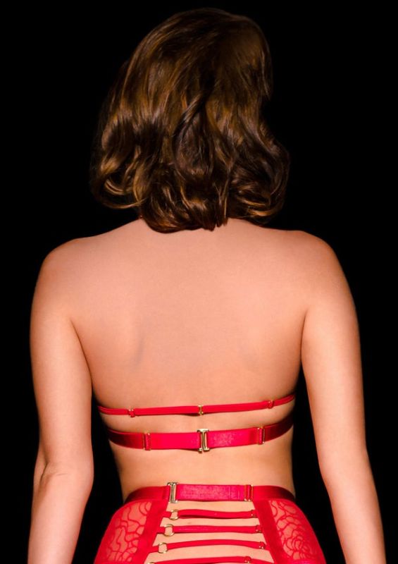 Бюстгальтер открытый OhMyG! Paris Half Bra кружевной, красный, L-XL вид 3