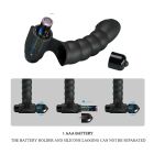 Вібронасадка на палець Pretty Love Alexander з ребристими вставками, чорна вид 7