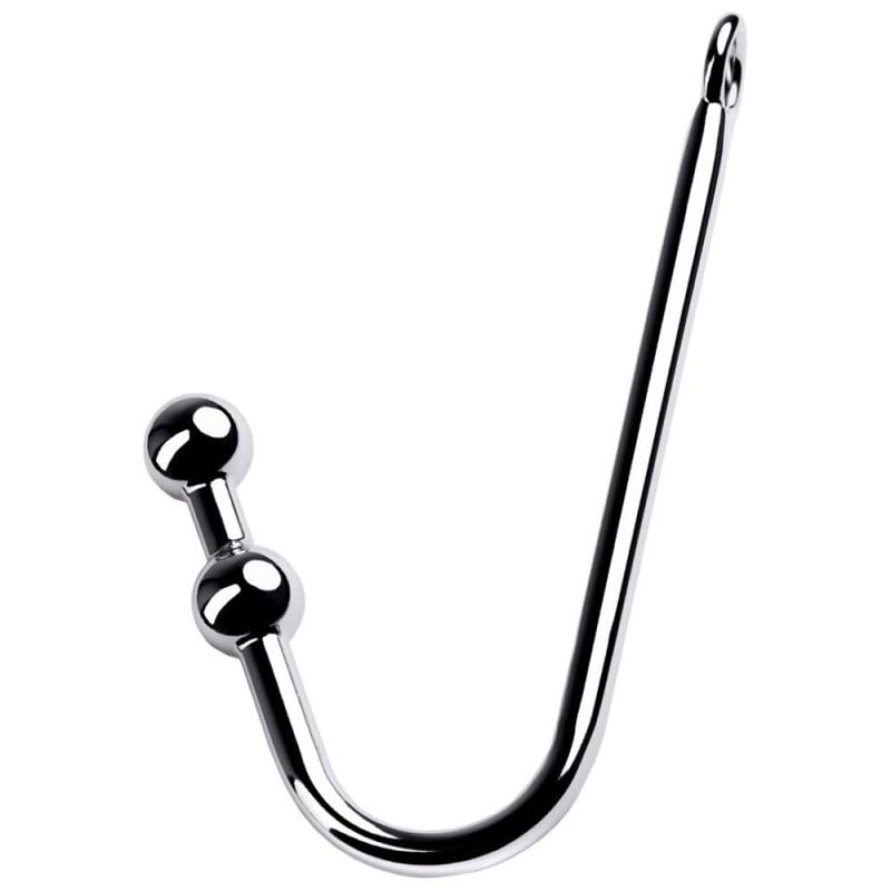 Анальный крюк с двумя шариками Runye металлический вид 2